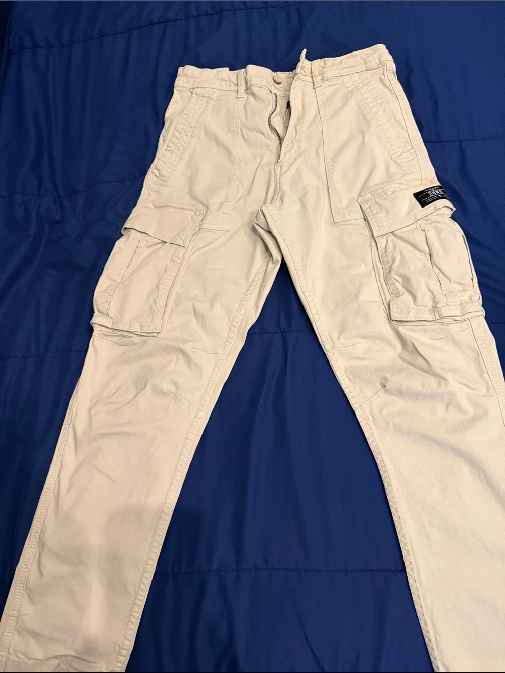 Zara Men's Relaxed Fit Cargo Pants Stone